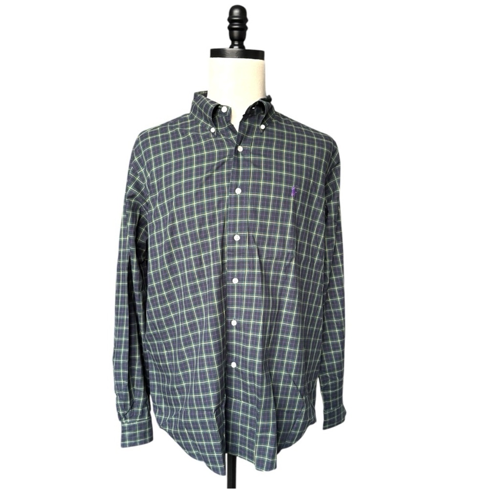 Polo Ralph Lauren classic fit plaid button up long sleeve cotton shirt | XL